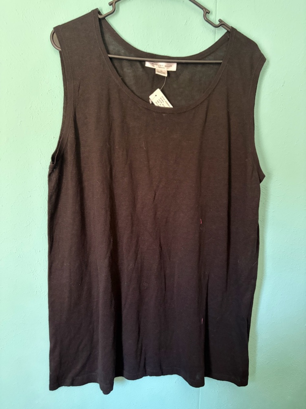 august silk Black Sleeveless Scoop Neck Tank